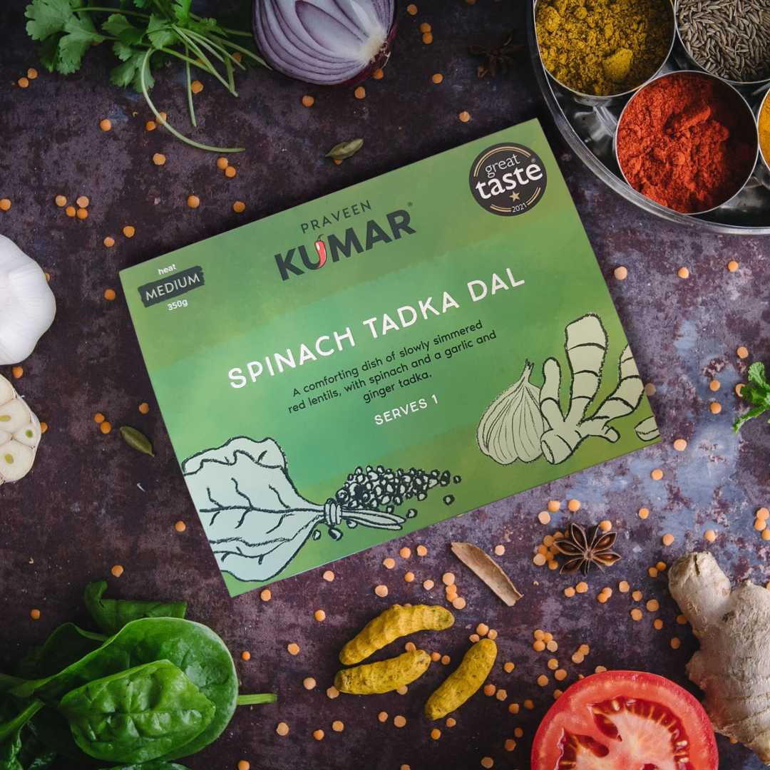 spinach tadka dal